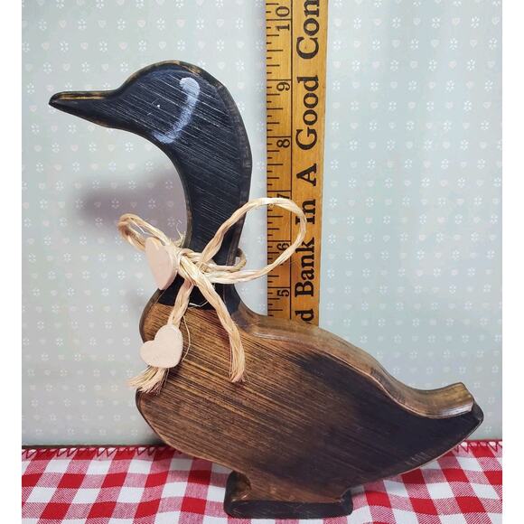 Vtg Country Charm Wooden DUCKS Cottage Core Shelf Sitter HANDMADE Stained SIGNED - Picture 16 of 16